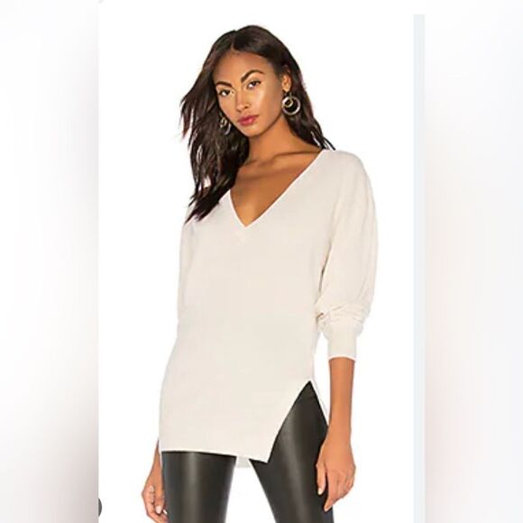 IRO women’s large aran mixed ecru 100% capsule minimalist sweater cozy winter - Picture 1 of 8